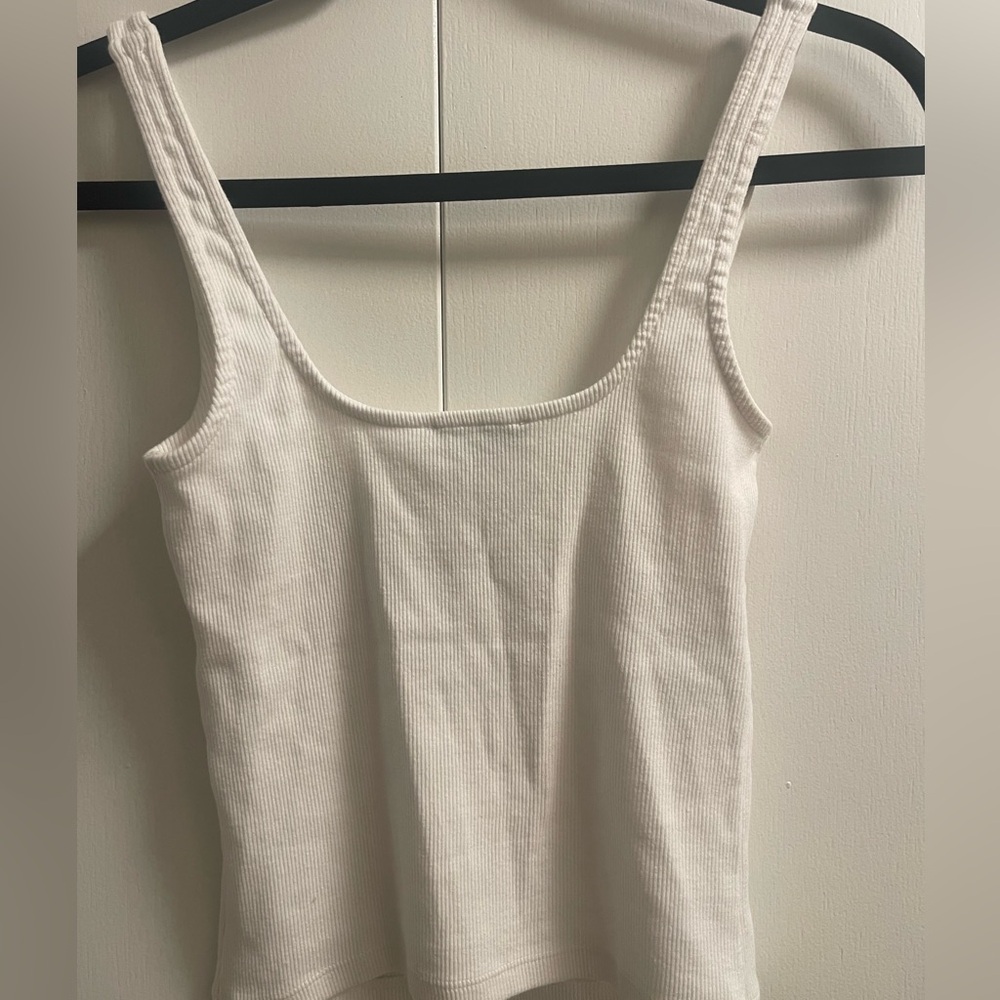 Zara Cream Ribbed Tank Top - Picture 2 of 3